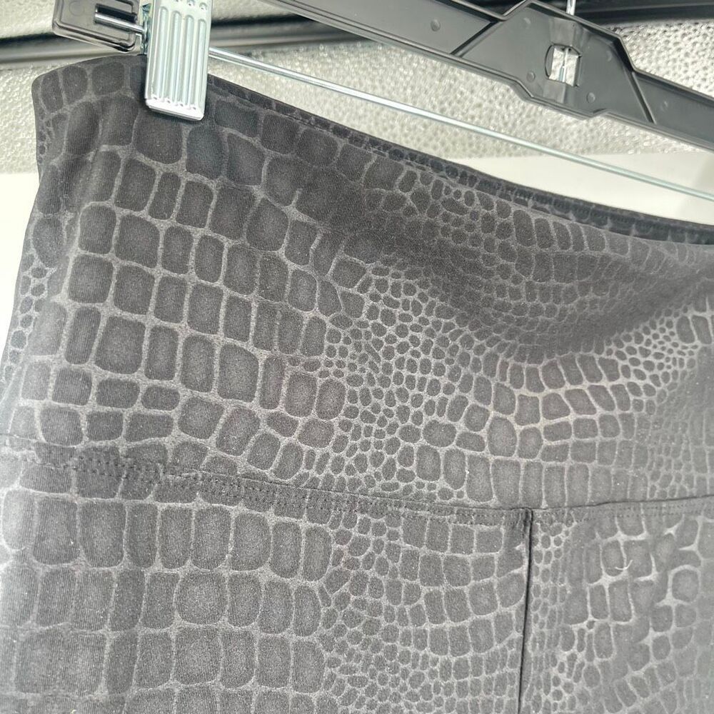 Wild Fable Black Croc Print High Rise Leggings Faux Leather Look Large - Picture 5 of 13
